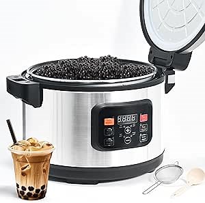 12L Boba Maker, Commercial Bubble Tea Machine, Boba Machine for Pearl, Tapioca Boba, Pearl Maker for Milk Tea Stores, 1850W Stainless Steel Boba Cooker