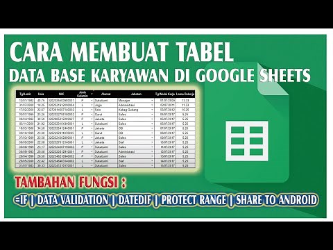 CARA MEMBUAT TABEL DATA BASE KARYAWAN DI GOOGLE SHEETS |TUTORIAL GOOGLE SPREADSHEETS | GOOGLE SHEETS