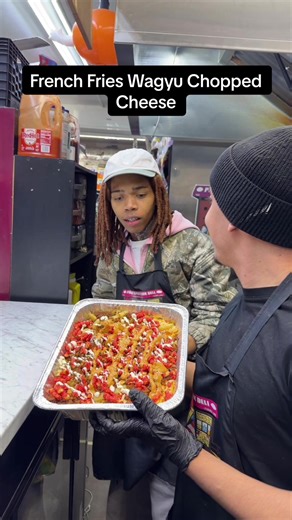 French Fries Chopped Cheese with @chuckywackemm 📍Prospect Park Deli #prospectparkdeli #fries #wagyu #choppedcheese