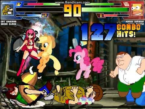 MUGEN battle #8520: Team Captain Caveman vs Team Homer Simpson