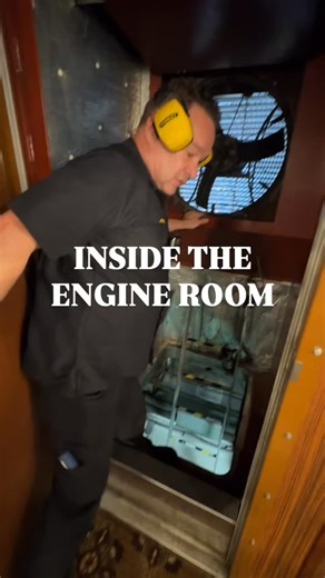 Inside the engine room of a First Lady boat! John is one of the engineers that performs daily checks each morning during cruising season, to make sure that our boats are running well and safely! Want to see more of John and what goes on behind the scenes? | Chicago's First Lady Cruises