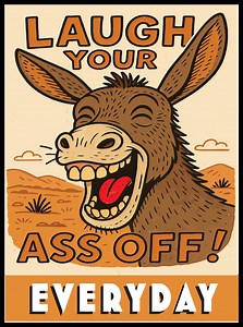 Funny Laughing Donkey Poster: Humorous Animal Wall Art (PDF Download) - Etsy UK