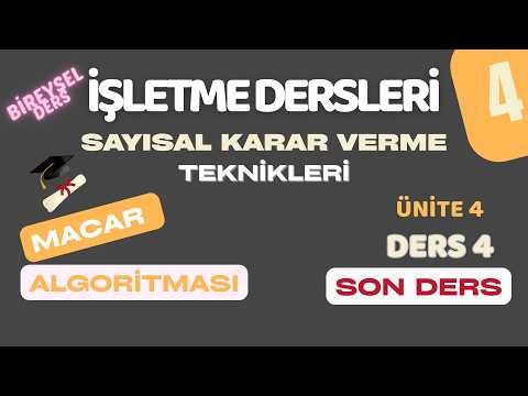 UNIT 4 FINAL LESSON | NUMERICAL DECISION-MAKING TECHNIQUES | Hungarian Algorithm (Updated)