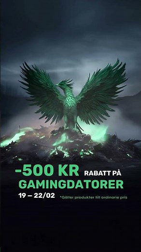 500 kr rabatt på gamingdatorer