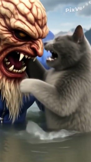 The cat fighthing😂 #animation #funny #animals #cat#brainrot#ai#shitpost#shorts