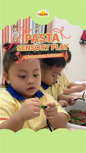 TUTOR TIME BUKIT on Instagram: "Who knew pasta and pipe cleaners could feel this festive? 🍝✨ Today’s Christmas sensory play helped our little learners practice grasping, threading, problem-solving, and staying focused — all wrapped in holiday cheer. 🎄💚 #ChristmasCelebration #ChristmasAtTutorTime #EarlyChildhoodEducation #PlayLearnGrow #EarlyChildhoodDevelopment #playgroupjakarta #kindergartenjakarta #preschooljakarta #ProvenPathToExcellence #GrowTogether #TutorTimeIndonesia"