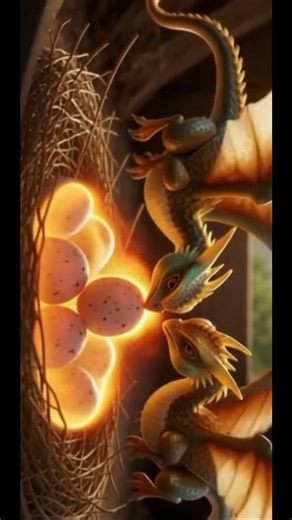 Dragons helping egg hatch #ai #animation #animeedit #dragon