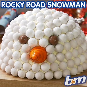 187K views · 433 reactions | We're fully in the festive spirit with this amazing Rocky Road Snowman⛄! He's full of white chocolate, @McVitie's Gold biscuits, marshmallows and vanilla ! Who should be making YOU this tasty treat for #Christmas?! | B&M Stores | Facebook
