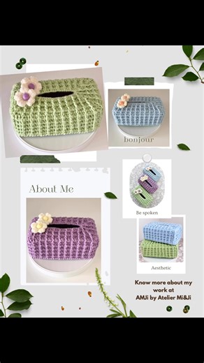 We heard you! We're thrilled to introduce our newest design: the Rectangle Tissue Box Cover Series! These covers are made in limited quantities, so don't wait! Be one of the first to order while stock lasts. DM us today! #crochet #crochetlover #cozyvibes #happycrochet | AMJi by Atelier Mi&Ji