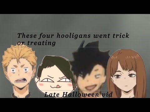 Dokis go trick or treating skit |haikyuu texts|