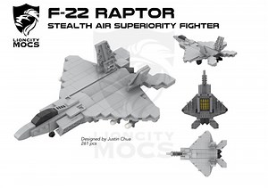 LEGO MOC-38076 F-22 Raptor Mini Aircraft MOC (System 2020)