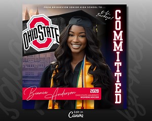 Senior 2025 College Decision Day Flyer, University Commitment (canva Template) - Etsy