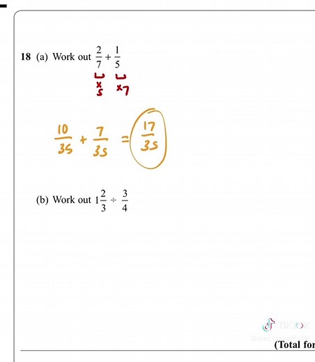 Fractions✅ #fractions #gcsemaths #mathstok #gcsemathshelp #mathsexam #fyp #mathszx