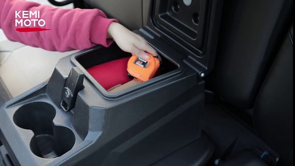 KEMIMOTO UTV Bench Seat Center Console Box Compatible with Polaris Ranger XP 1000/Crew 2017-2024, Ranger 1000/Crew 2020-2024, Ranger XP 900/Crew 2013-2019 Waterproof Armrest Storage Box w/ Cup Holders