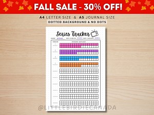 Series Tracker - PRINTABLE Journal Page - Episode Tracker - Printable Journal Template - Monthly Tracker - Show Tracker - TV Series Tracker - Etsy
