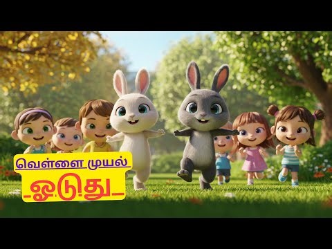 🐇🎶 வெள்ளை முயல் பாடல் | Vellai Muyal Tamil Rhymes for Kids | Tamil Kids Songs 🎵👶Kuttees Paadal #ai