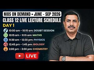 PCMB Classes for NIOS Class 12 On Demand Exam June - September 2026