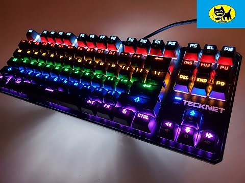 TeckNet Mechanical Keyboard Rainbow Backlit Illuminated Wired Gaming Keyboard with Blue Switches