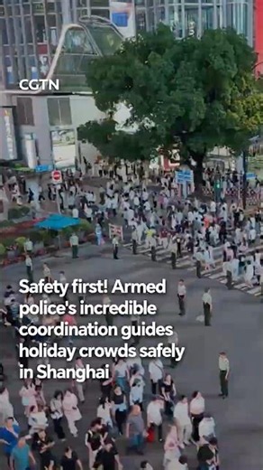 Safety first! Armed police's incredible coordination guides holiday crowds safely in Shanghai
