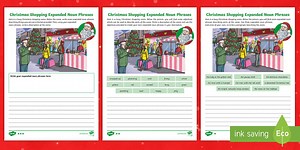 Christmas Shopping Expanded Noun Phrases Activities