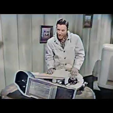 1959 Plymouth commercial, fire up the heater! Colorized