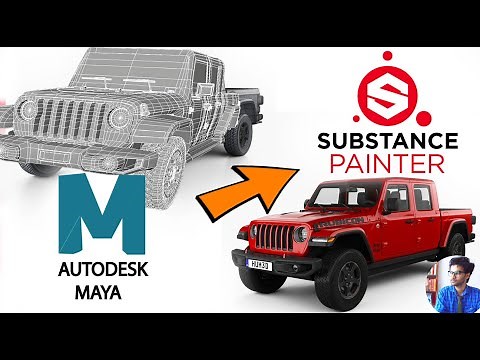 Exporting a 3D Model from Maya and Import into Substance Painter| UV Mapping & Texturing ( JEEP ) |