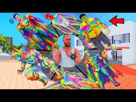 Franklin Playing As All Rainbow Superhero In INDIAN BIKE DRIVING 3D #55