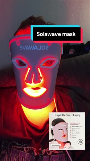The solawave red light therapy mask is medical grade. Helping appearance of fine lines and wrinkles. Has been helping with my uneven skin tone. #redlighttherapy #over40skincare
