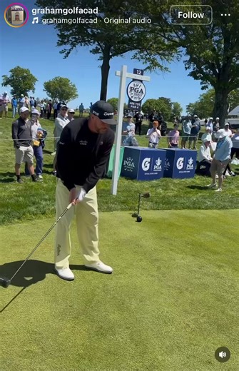 Booing the Block. Some of the local Philly fans were not impressed with Michael Block’s drive on the 12th as he called his target and then missed it into a bunker… tough scene.