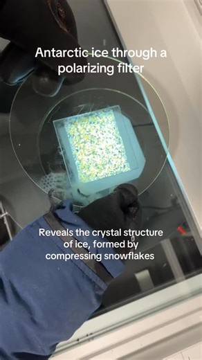 Dr. Peter Neff | Some NSF Ice Core Facility “magic.” Aka glacier ice is “birefringent” meaning light traveling through it is split in two parts by the... | Instagram