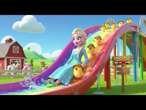 Elsa and Chicks on the Rainbow Slide — Farmyard Adventure
