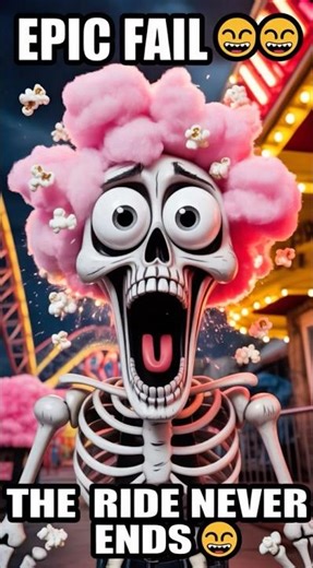 Mr Bones Wants OFF the Ride… But It NEVER ENDS 😱💀#Shorts #Comedy
