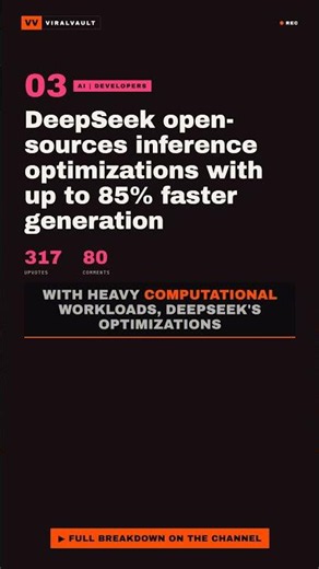 DeepSeek open-sources inference optimizations with up to 85% faster generation #Shorts