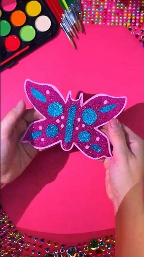 How to be a butterfly QUEEN! 🦋 Arts & Craft With Little Angel #shorts #craft