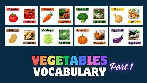 Vegetables in English I Names of Vegetables I Vocabulary with pictures. Vegetabl