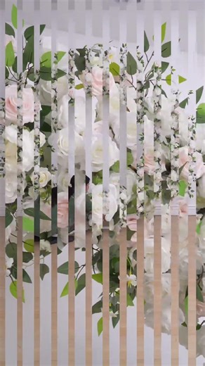 White and Pink Rose-Patterned Long Tablecloth Decoration, Wedding Backdrop, Round Arch#wedding#rose