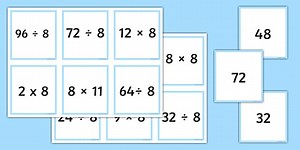 Multiplication and Division Facts For The 8 Times Table Matching Cards