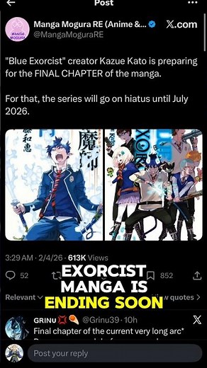 Blue Exorcist Manga FINALE in July 😱 #blueexorcist #manga