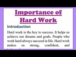 Importance of Hard Work Essay in English 200 Words, Speech or Paragraph