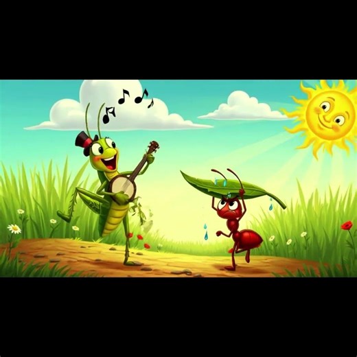 The Ant and the Grasshopper | 1 Minute Moral Story for Kids | Funny Toon Stories