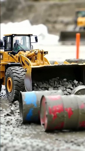 Powerful Heavy Equipment: Backhoe Digging & Fiery Loader Work! 🚧🔥