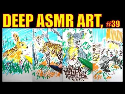 ASMR Drawing Realistic Animals Compilation | Satisfying Marker Sounds (No Talking)#39