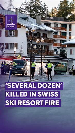 'Several dozen' are believed to have been killed in a fire at a Swiss ski resort bar early on New Year's Day. Authorities say at least 100 people have also been injured, with victims from various nationalities. Officials are investigating the cause but have ruled out an attack. #Swiss #SkiResort #SwissFire #News #Channel4News | Channel 4 News