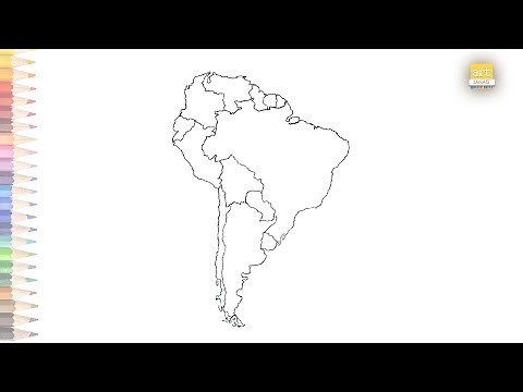 Map of South America outline sketch | How to draw South America Map outline drawing step by step