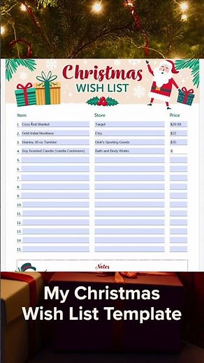 Vintage Santa Gift Wish List PDF (Fillable!) | Easy Christmas Planning #youtubeshorts