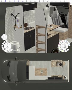 11K views · 79 reactions | What do you think of this  layout with a full bathroom in the back, a kitchen, and L-couch that converts to a bed? We love how you can open up the side door when you’re parked up so you can relax on the couch with a view  VANSPACE V3 LAUNCHING THIS MONTH!   If you're not a member yet, sign up now to get V3 at the current price of $19/year (instead of $47)  get.vanspace3d.com #vanspace3d #vanconversion #vanbuild | Vanspace 3D | Facebook