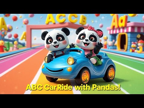 ABC Car Ride with Pandas! A–J Part 1 | Fun Alphabet Song for Kids | Educational Nursery Rhyme