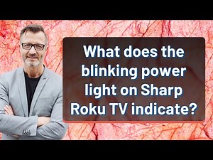What does the blinking power light on Sharp Roku TV indicate?