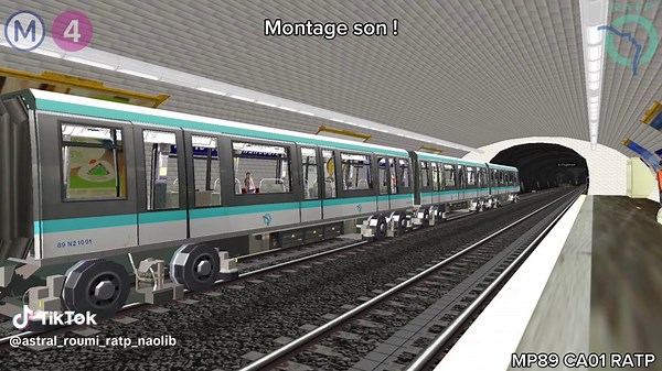 Open Rails : Départ MP89CA à Porte de Clignancourt