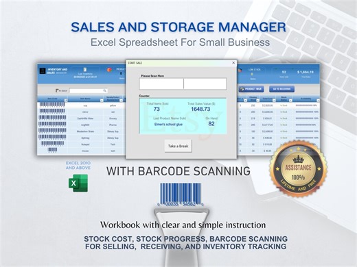 Barcode Scanner Inventory Management: Excel Template for Small Business - Etsy